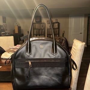 lululemon athletica Black leather gym Bag